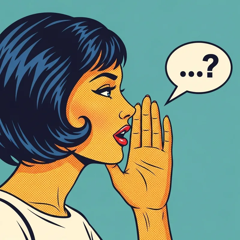 Retro Pop Art Woman Whispering | Vibrant Aesthetic Retro Pop Art Woman Whispering | Vibrant Aesthetic