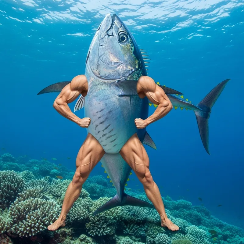 Tuna Fish with Human Arms and Legs of a Woman