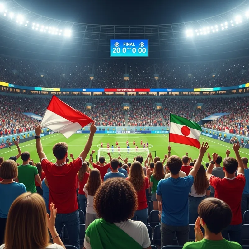 Diverse Fans Celebrate World Championship Final in Packed Stadium