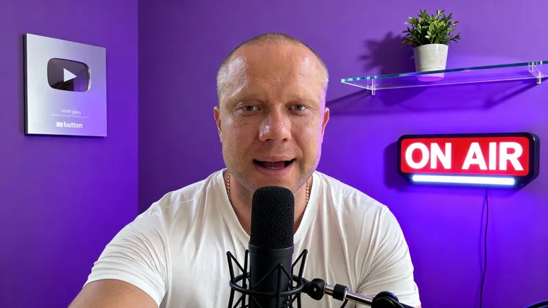 Modern Home Studio with Purple Wall & YouTube Award Modern Home Studio with Purple Wall & YouTube Award