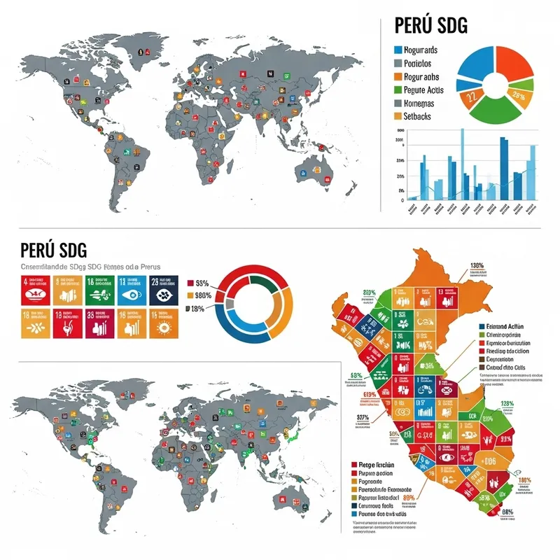 Infographic on SDGs Progress in Peru and Worldwide