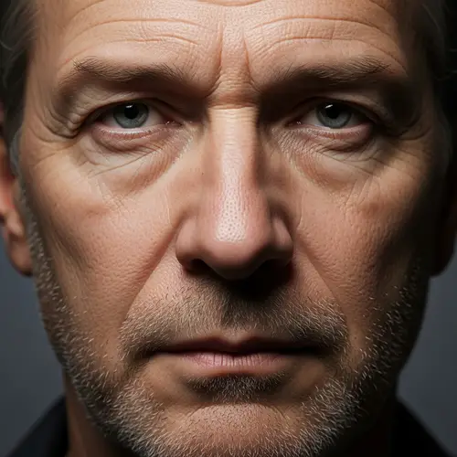 Detailed Human Head Portrait: Skin Texture and Expression