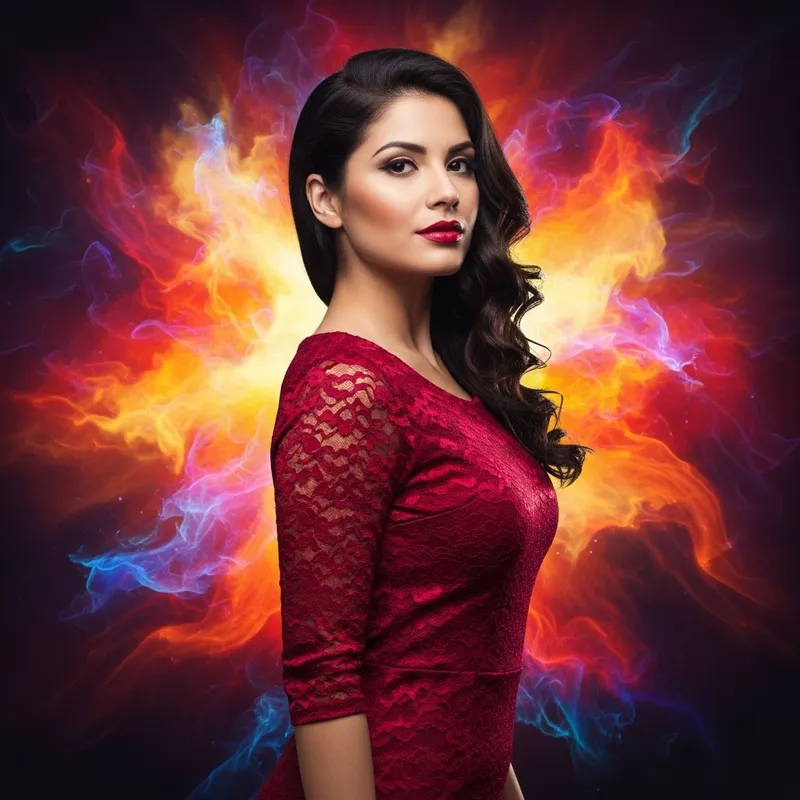 Seductive Hispanic Woman in Stylish Attire Seductive Hispanic Woman in Stylish Attire