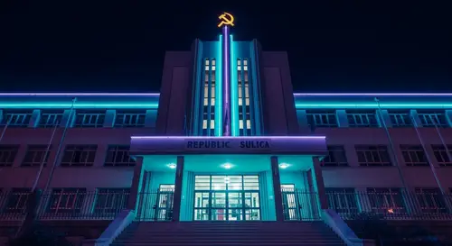 Portugal Republique School: Futuristic Soviet Architectural Fusion