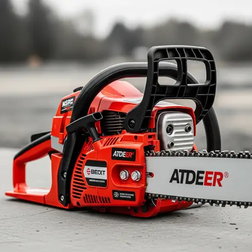 Premium Red and Black Chainsaw - High-Quality Branding