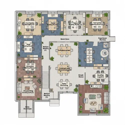 Wedding Event Management Office Design - Start-up Company Floor Plan