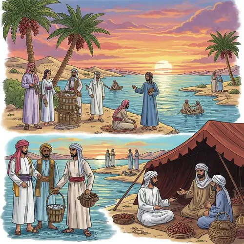 Ancient Gulf Region Traditions Illustration - Cultural Diversity Depicted