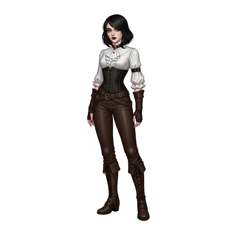 Gothic-Victorian Dhampir Vampire Hunter in High Fantasy Setting