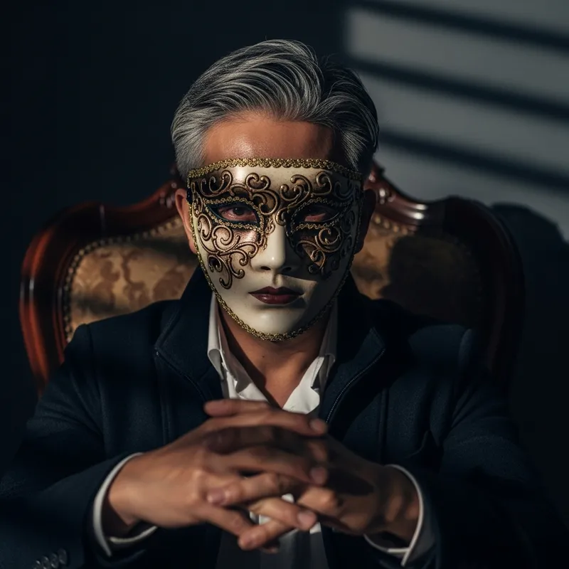 Asian Man in Emotional Concealment: Sadness Revealed