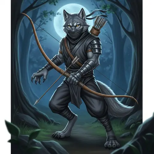 Wolf Ninja Archer: A Nighttime Warrior