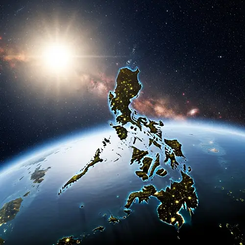 Philippine Map Near Sun: Realistic Space Depiction