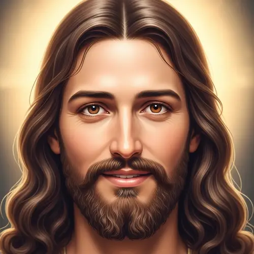 Smiling Jesus Head Image - Religious Figure Portrait