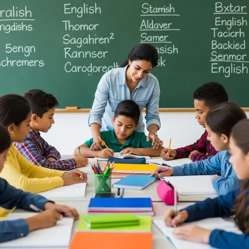Engaging English Classroom Scene: Students Learning Grammar