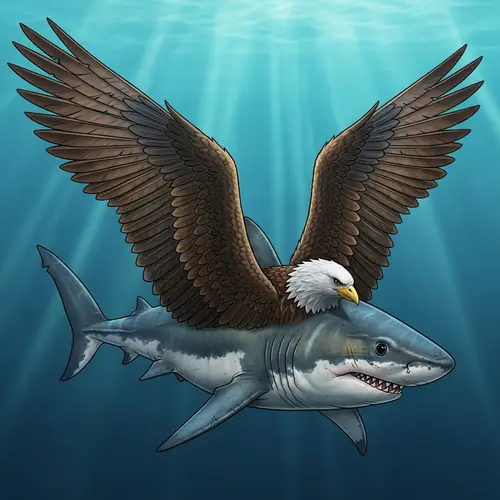 Majestic Shark with Wings - Surreal Hybrid Illustration