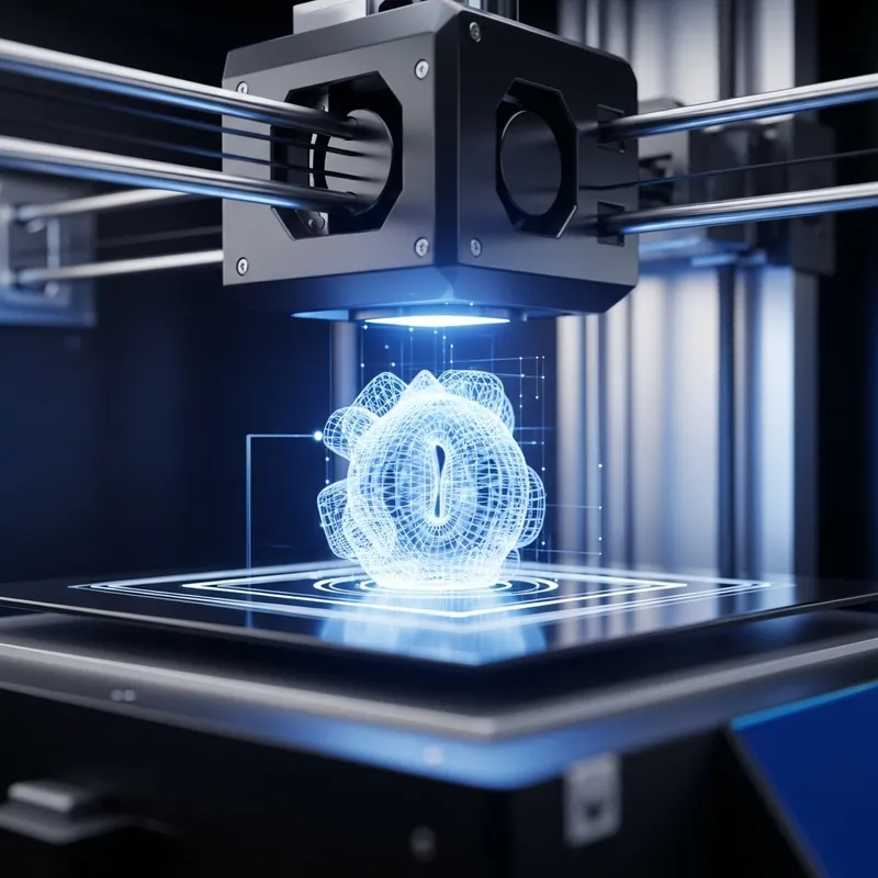 Futuristic 3D Printer Artwork: Technology & Innovation Thrill