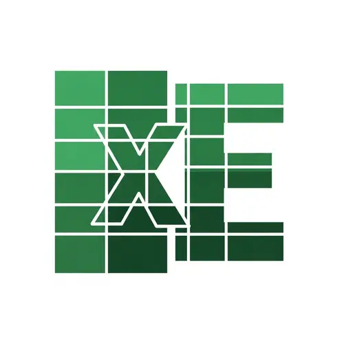Excel 'E' Design: Green Spreadsheet Symbol