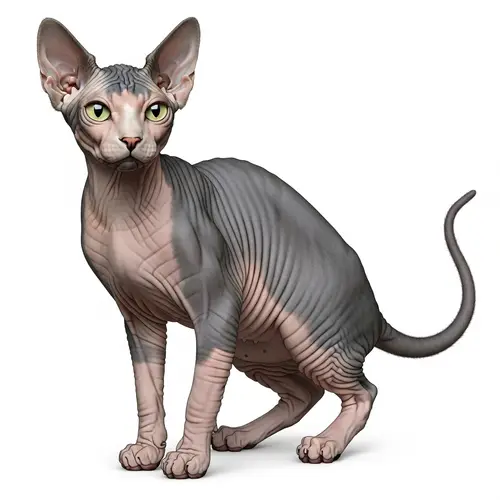Graceful Hairless Cat - Captivating Images of Unique Feline