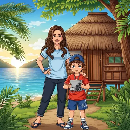 Filipino Actress and Child Blogger in Beautiful Philippine Scenery