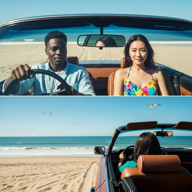 Sandy Beach Car Adventure | Front & Side View Journey Sandy Beach Car Adventure | Front & Side View Journey