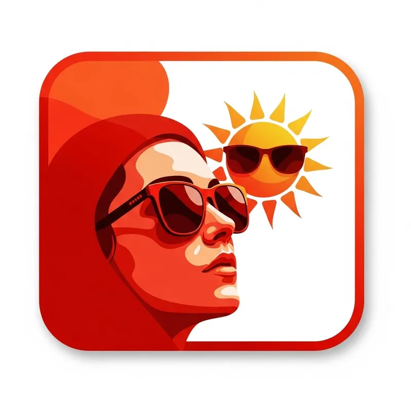 Modern Abstract Sunglasses Icon | Red & Orange Tones