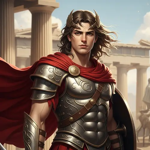 Ares - Greek God of War | Divine Armor, Red Cape, Flowing Hair