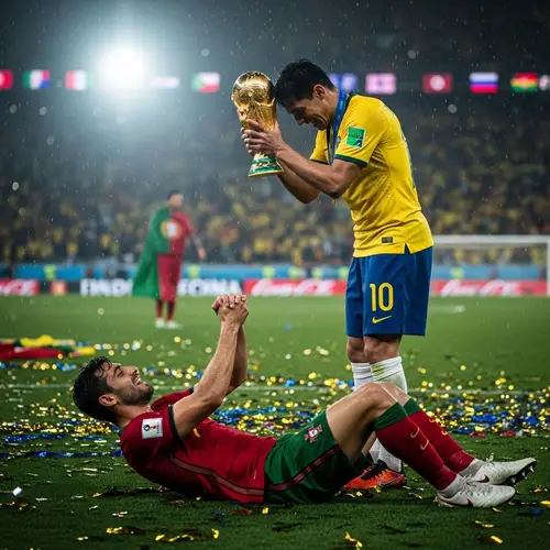 Realistic Image: South American Player with World Cup Triumph
