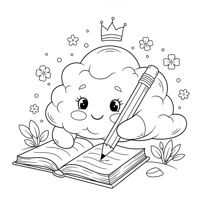 Enchanting Cloud Coloring Page | High-Resolution Kids Activity
