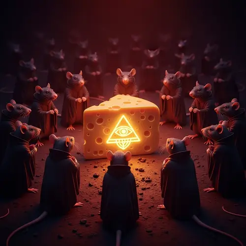 Satanic Rats Worship Illuminati Cheese | Eerie Photorealistic Scene