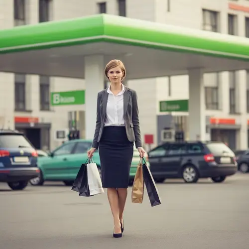 Elegant Young Woman Shopping | Modern Urban Scene