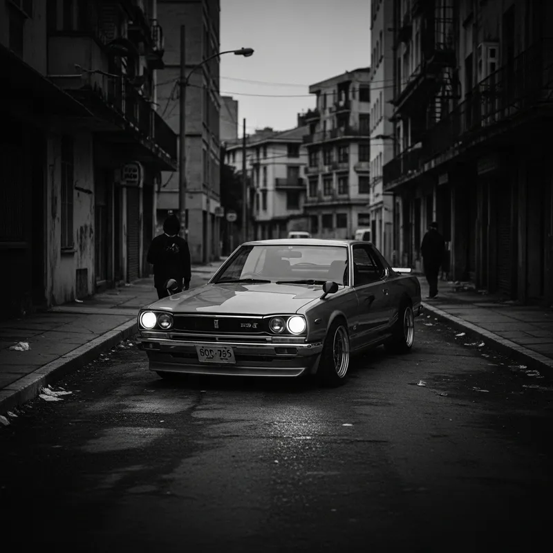 Vintage Nissan Skyline in Timeless Urban Decay | Street Photography Essence