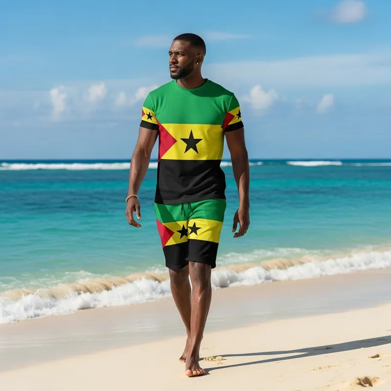 Kittitian Outfit: Black Man at Beach Kittitian Outfit: Black Man at Beach