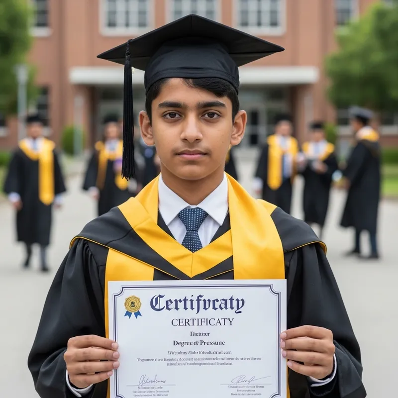Young Boy Graduating from University: Overcoming Stress and Achieving Success Young Boy Graduating from University: Overcoming Stress and Achieving Success