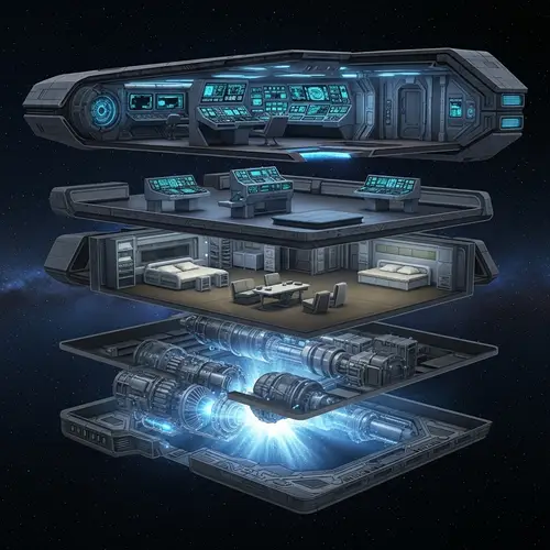 The Three-Body Problem: Exploring a Multilayered Spaceship Design