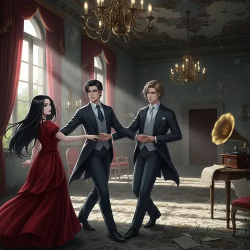 Italian Old House Dance: Two Men & Woman with Unique Eyes