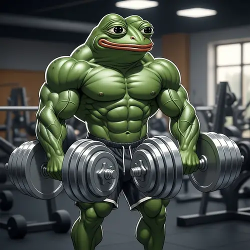 Muscular Frog Meme with Dumbbells | Fitness & Strength Training