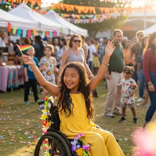 Inclusive Community Festival: Vibrant Wheelchair Dance Moment