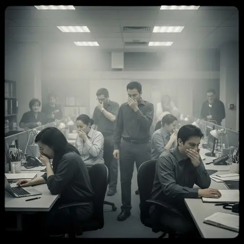 Distressing Office Pollution Scene | Documentary Style Visuals