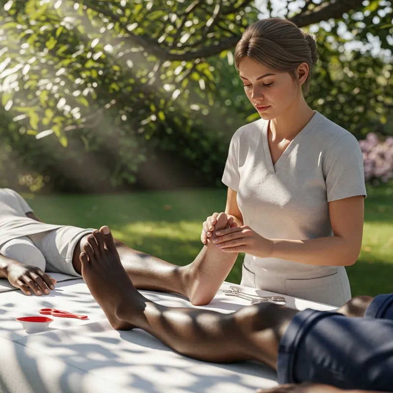 Soothing Foot Reflexology Session in Natural Setting (4K Photo)