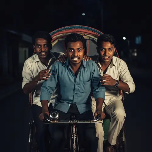 Dark Night Horror: South Asian Men on Cycle Rickshaw