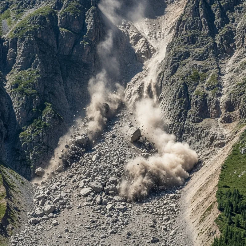 Landslide Mountain Landscape Image