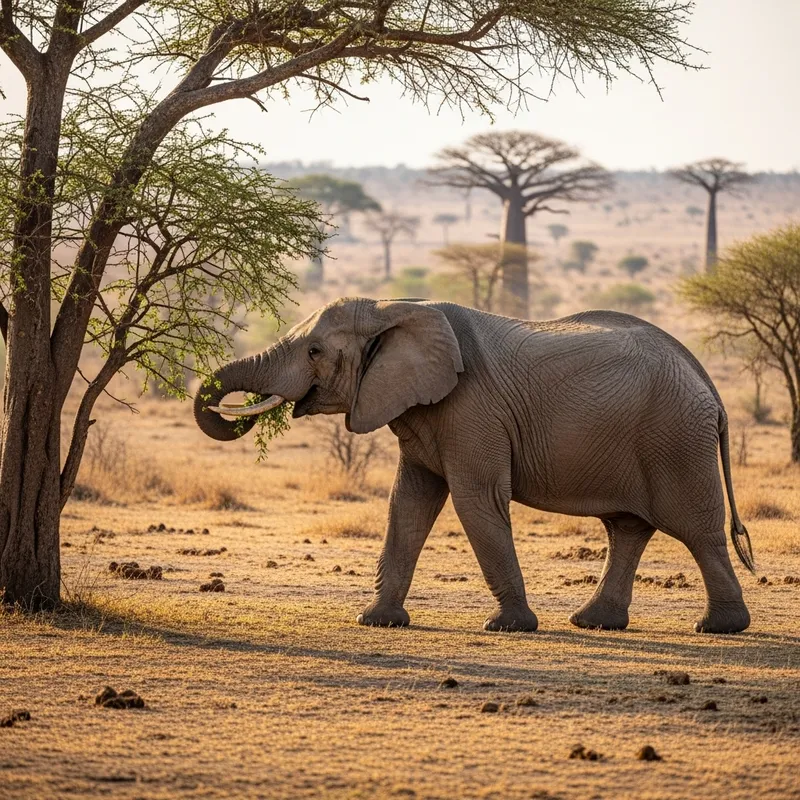 Majestic African Elephant in Natural Habitat Majestic African Elephant in Natural Habitat