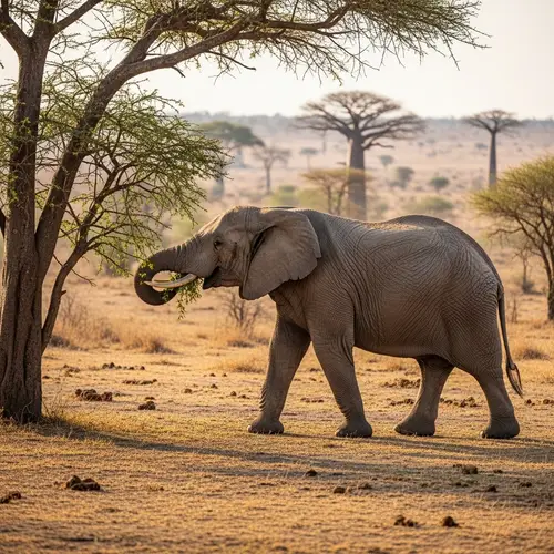 Majestic African Elephant in Safari Scene
