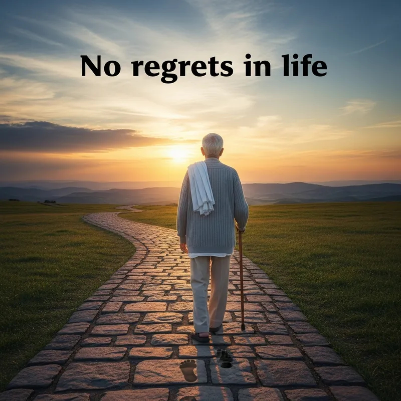 Emotive Serene Sunset Landscape with Elderly Person Emotive Serene Sunset Landscape with Elderly Person