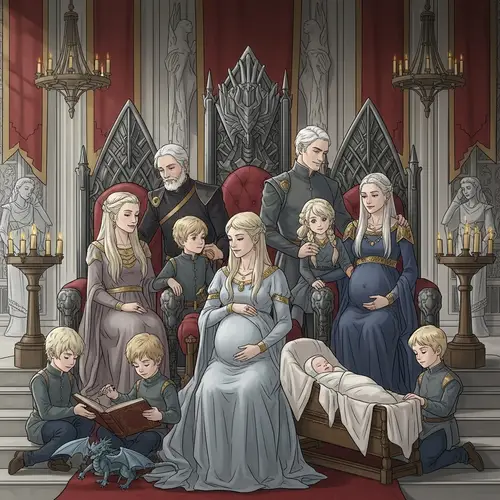 Valyrian Royal Family in Throne Room | Grandeur and Beauty