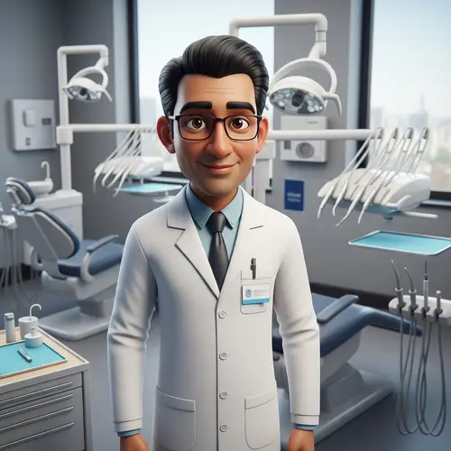 Experienced South-Asian Male Dentist | Modern Clinic | 3D Cartoon
