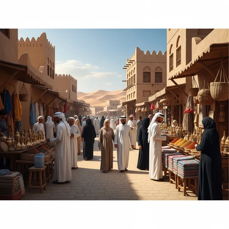 Diverse Saudi Arabian Culture | Vibrant Street Market Scene