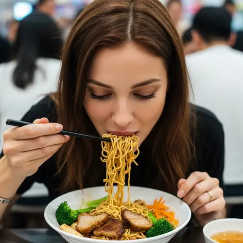 Scarlett Johansson Enjoys Noodles in Singapore Eatery