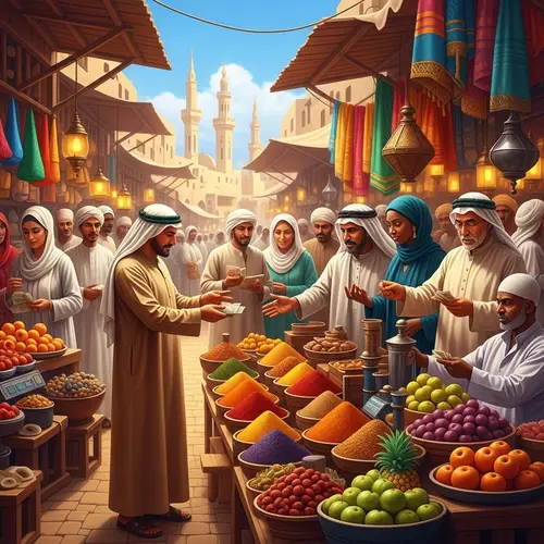 Traditional Middle-Eastern Market Scene | Diverse Trading Hub