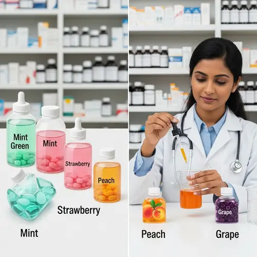 Medicine Flavours: Mint, Strawberry, Peach, Grape