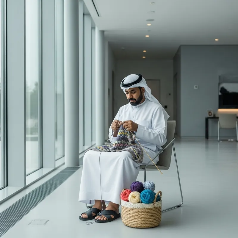 Modern Male Knitting in Contemporary Setting Modern Male Knitting in Contemporary Setting